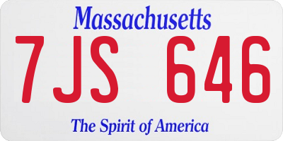 MA license plate 7JS646