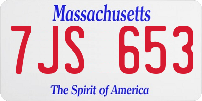 MA license plate 7JS653