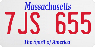 MA license plate 7JS655
