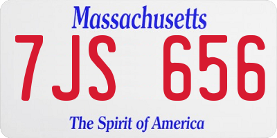 MA license plate 7JS656