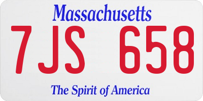 MA license plate 7JS658
