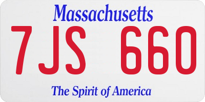 MA license plate 7JS660
