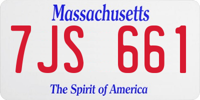 MA license plate 7JS661