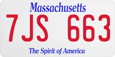 MA license plate 7JS663