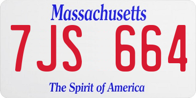 MA license plate 7JS664