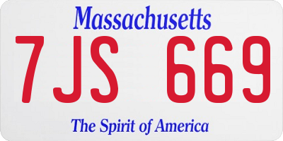 MA license plate 7JS669