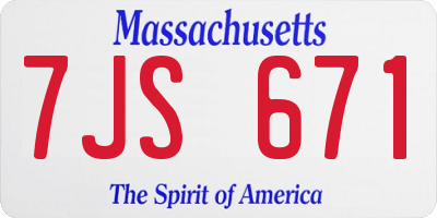 MA license plate 7JS671