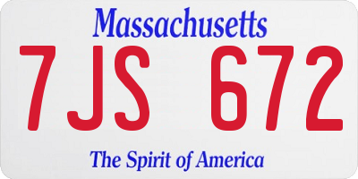 MA license plate 7JS672