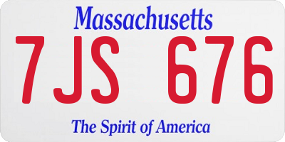 MA license plate 7JS676