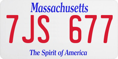 MA license plate 7JS677