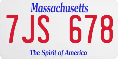 MA license plate 7JS678