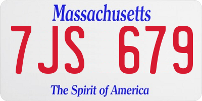 MA license plate 7JS679