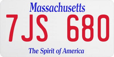 MA license plate 7JS680