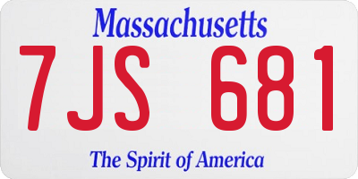 MA license plate 7JS681