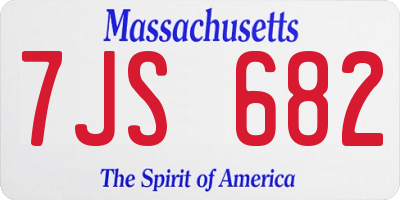 MA license plate 7JS682