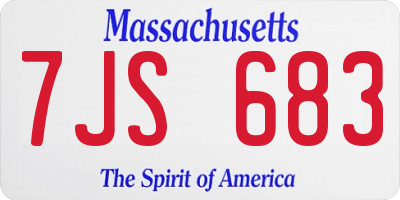 MA license plate 7JS683