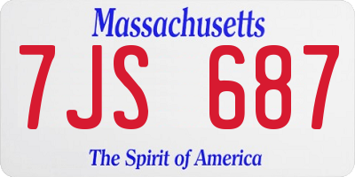 MA license plate 7JS687