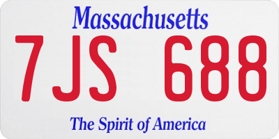 MA license plate 7JS688