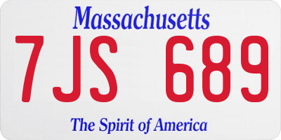 MA license plate 7JS689