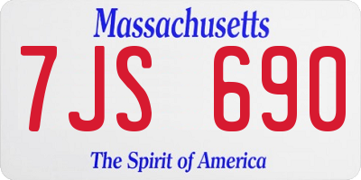 MA license plate 7JS690