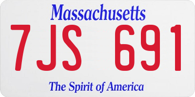 MA license plate 7JS691