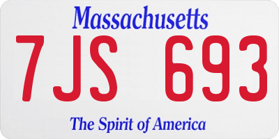 MA license plate 7JS693