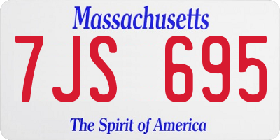 MA license plate 7JS695