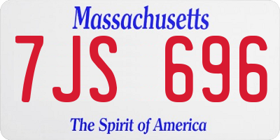 MA license plate 7JS696
