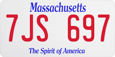 MA license plate 7JS697