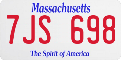 MA license plate 7JS698