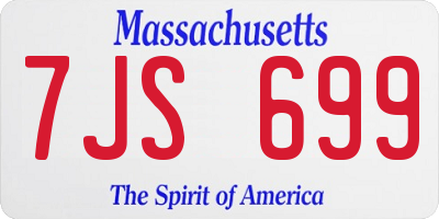 MA license plate 7JS699