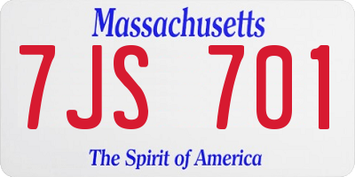 MA license plate 7JS701