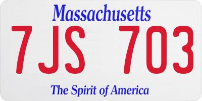 MA license plate 7JS703