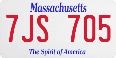 MA license plate 7JS705