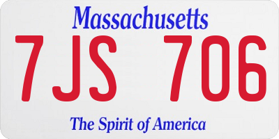 MA license plate 7JS706
