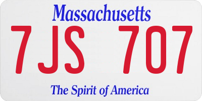MA license plate 7JS707