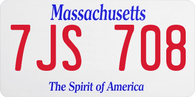 MA license plate 7JS708