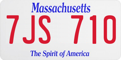 MA license plate 7JS710