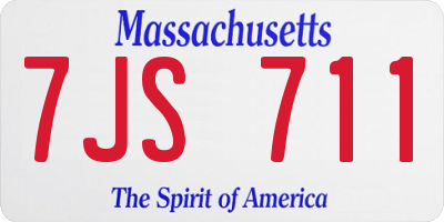 MA license plate 7JS711