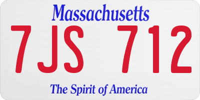 MA license plate 7JS712