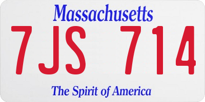 MA license plate 7JS714