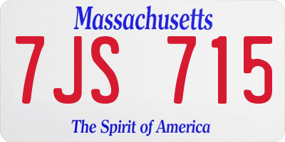MA license plate 7JS715