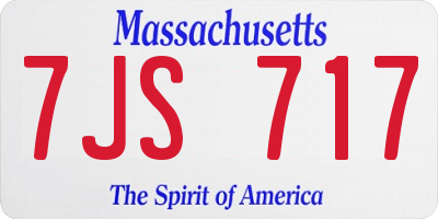 MA license plate 7JS717