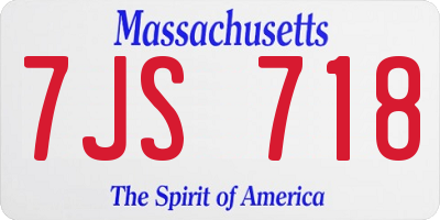 MA license plate 7JS718