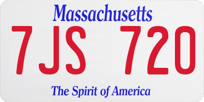 MA license plate 7JS720