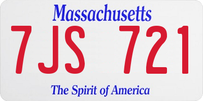 MA license plate 7JS721
