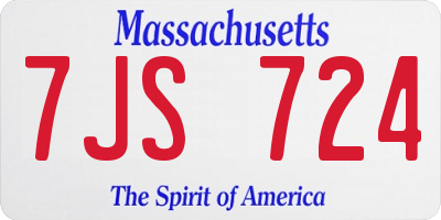 MA license plate 7JS724