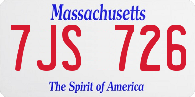 MA license plate 7JS726