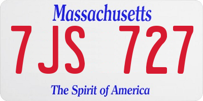 MA license plate 7JS727