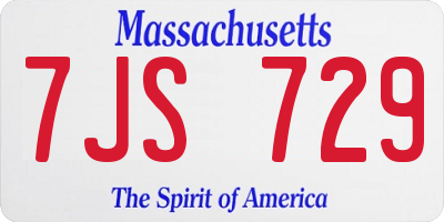 MA license plate 7JS729